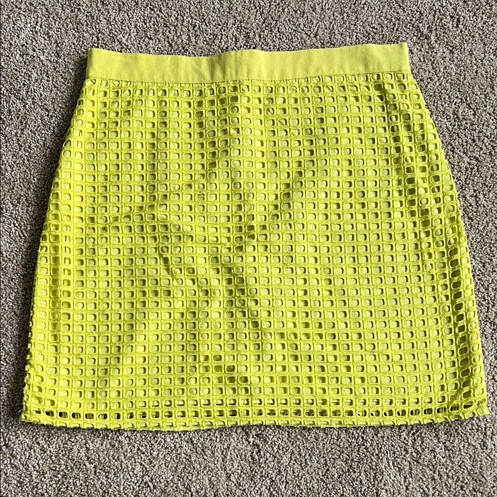 LOFT Vibrant Yellow Textured Pencil Skirt